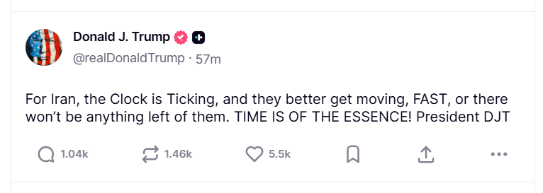 2026 05 17 TS Trump Clock Ticking Iran